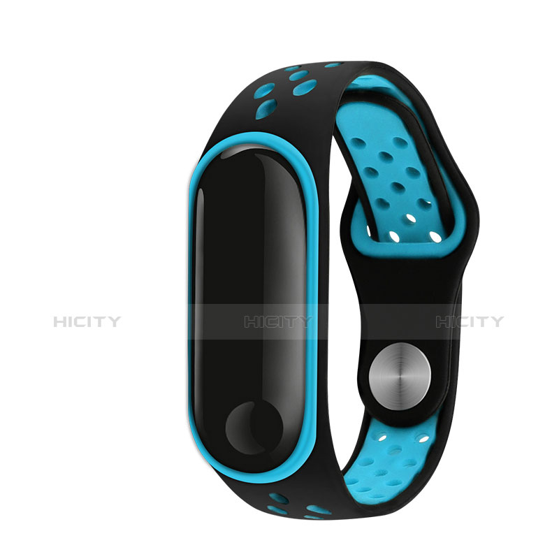 Bracelet Silicone Souple pour Xiaomi Mi Band 3 Bleu Ciel Plus