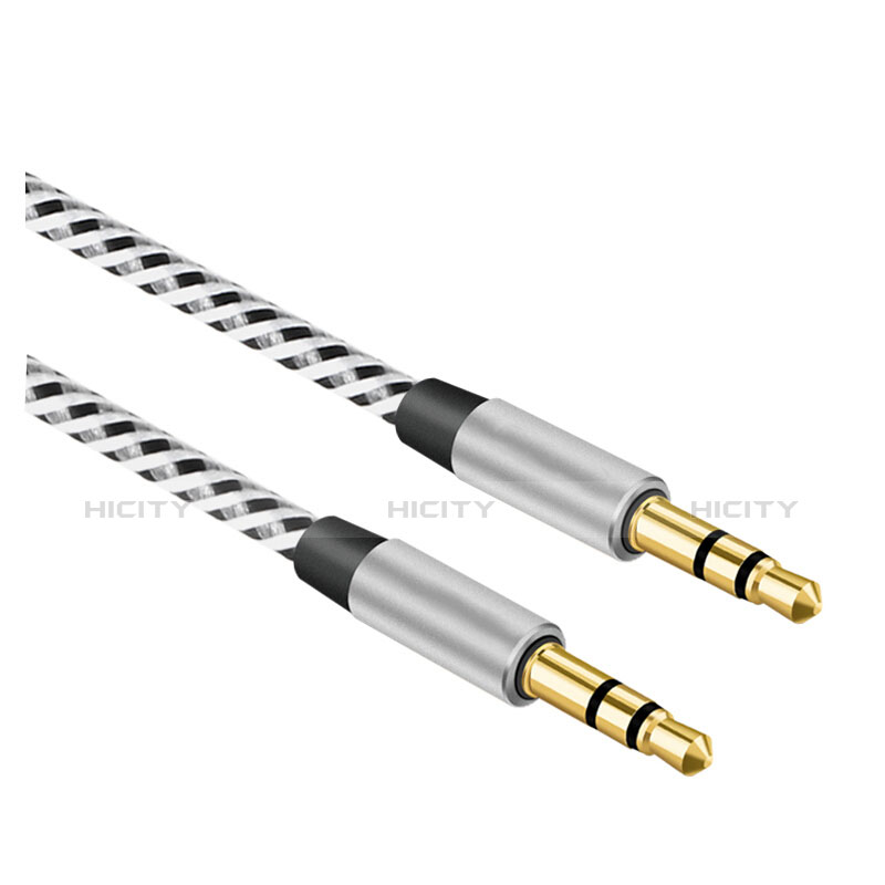 Cable Auxiliaire Audio Stereo Jack 3.5mm Male vers Male A06 Argent Plus