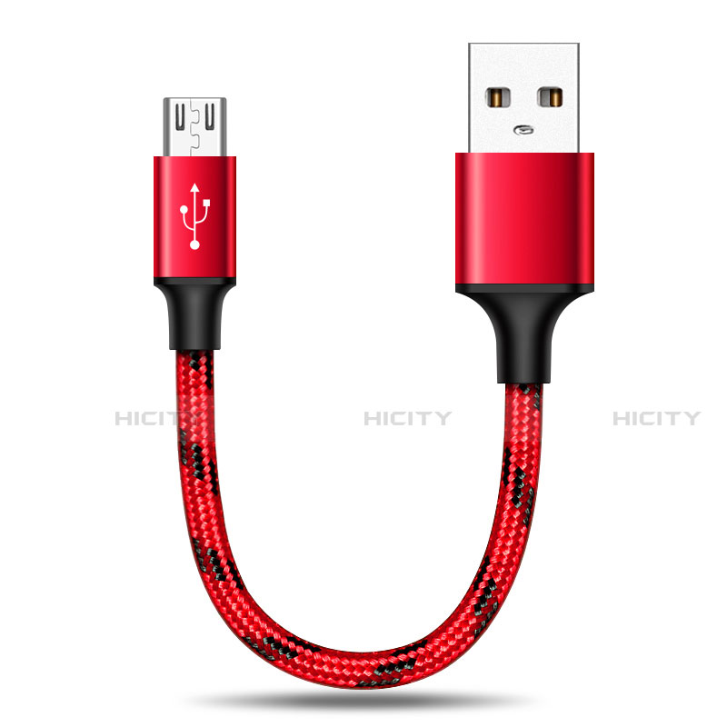 Cable Micro USB Android Universel 25cm S02 Rouge Plus