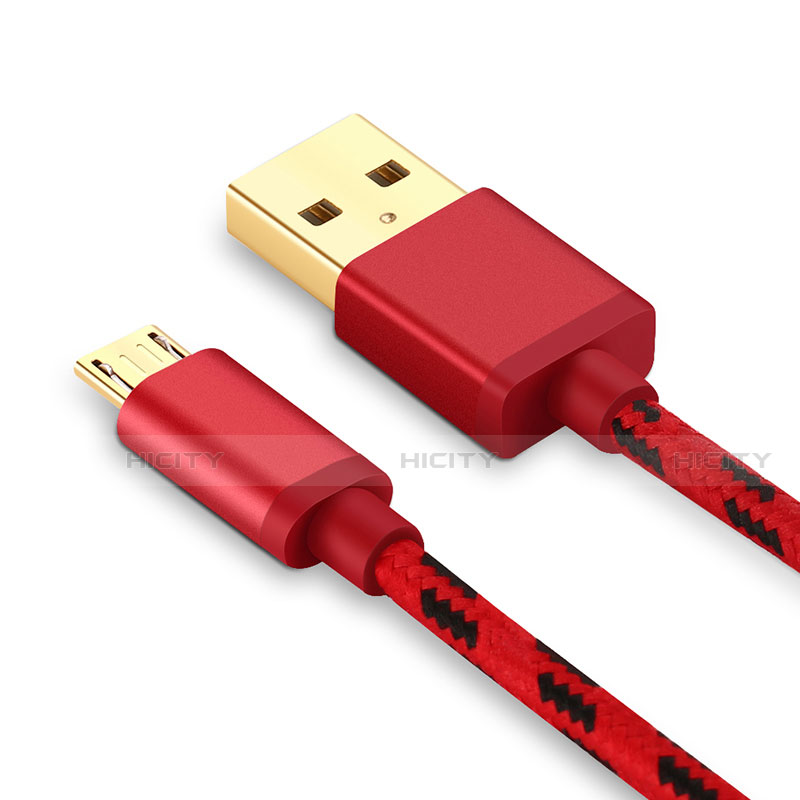 Cable Micro USB Android Universel A14 Rouge Plus