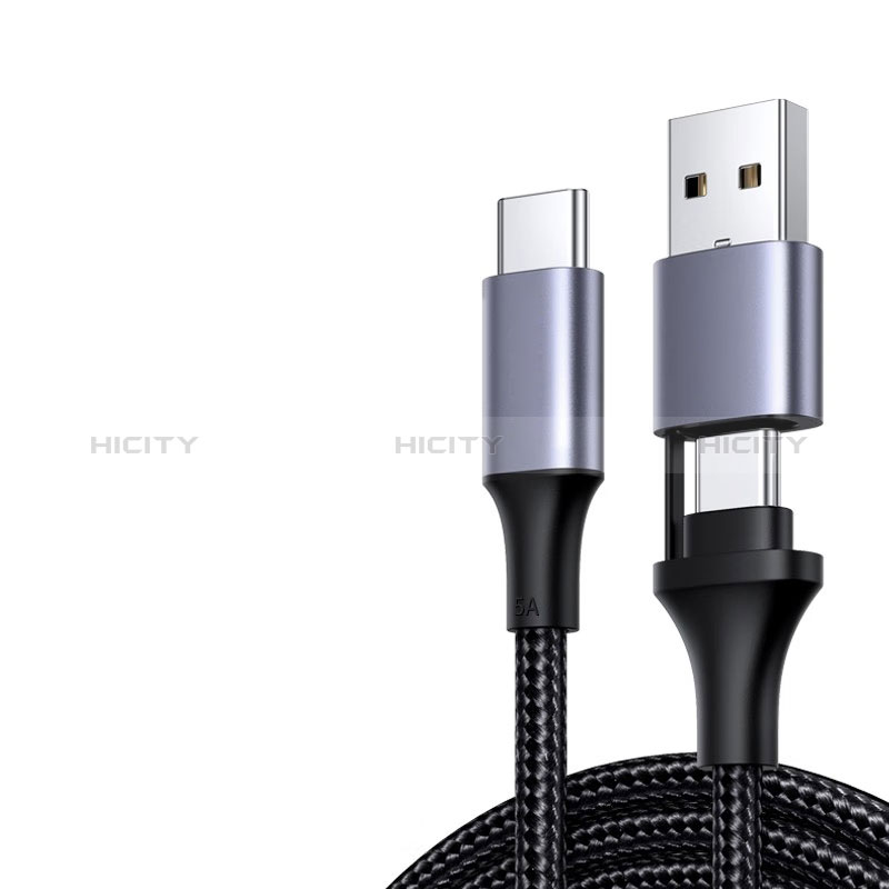 Cable Type-C USB-C vers Type-C USB-C 100W H01 pour Apple iPhone 15 Pro Gris Fonce Plus