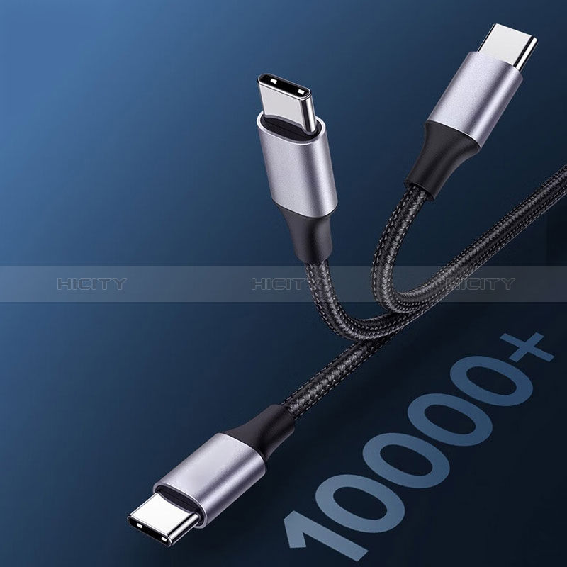 Cable Type-C USB-C vers Type-C USB-C 60W Gris Fonce Plus
