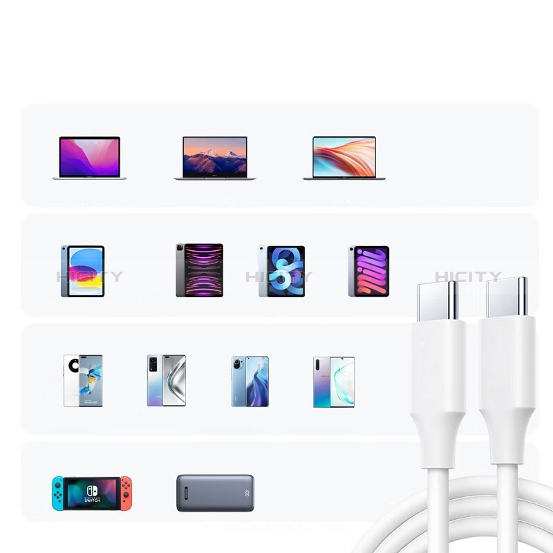 Cable Type-C USB-C vers Type-C USB-C 60W H04 pour Apple iPad Air 5 10.9 (2022) Plus