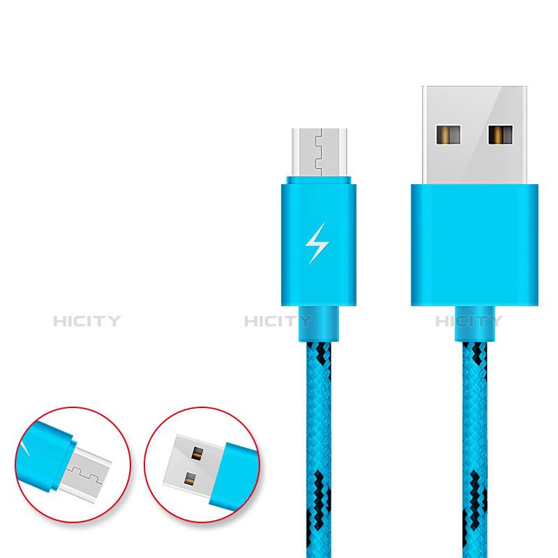 Cable USB 2.0 Android Universel A03 Bleu Ciel Plus