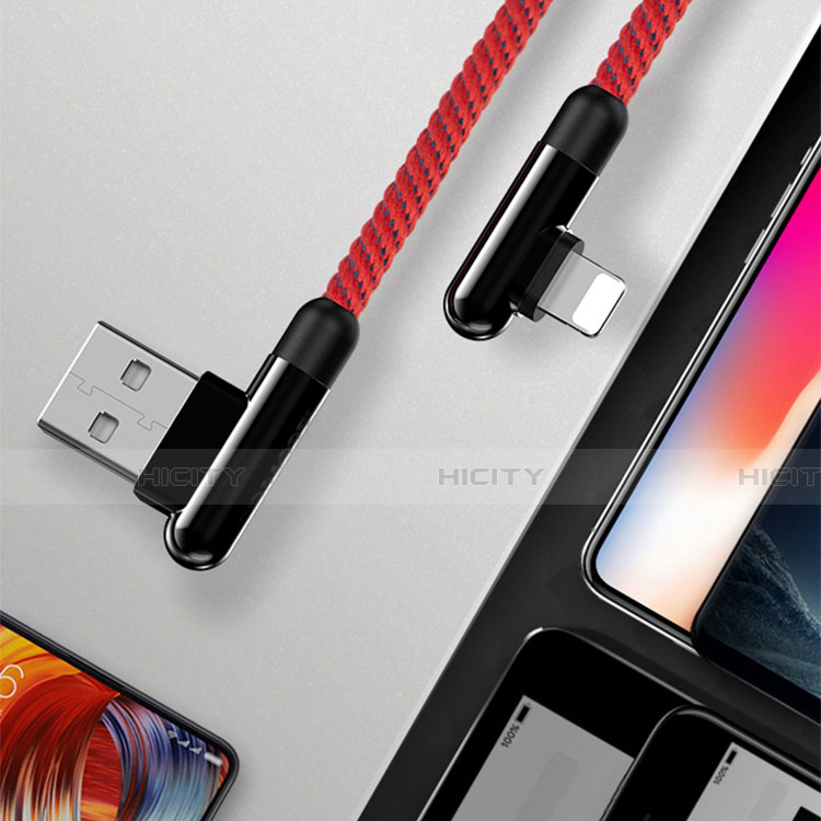 Chargeur Cable Data Synchro Cable 20cm S02 pour Apple iPhone 13 Pro Rouge Plus