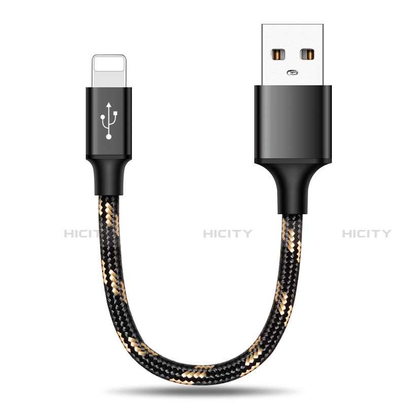 Chargeur Cable Data Synchro Cable 25cm S03 pour Apple iPhone 14 Plus Noir Plus