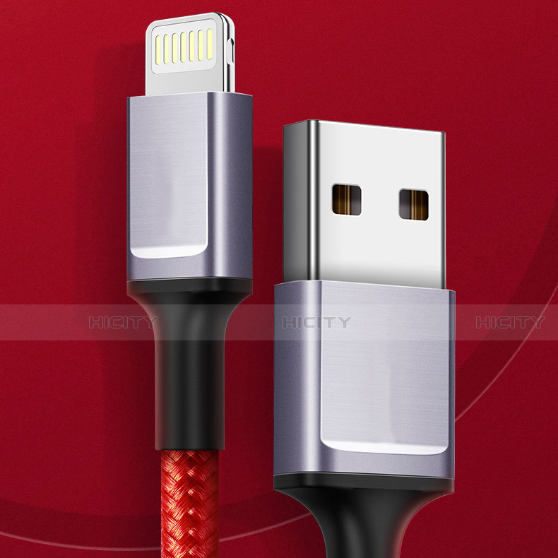 Chargeur Cable Data Synchro Cable C03 pour Apple iPhone 11 Pro Rouge Plus