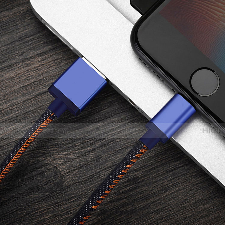 Chargeur Cable Data Synchro Cable D01 pour Apple iPhone 11 Pro Bleu Plus
