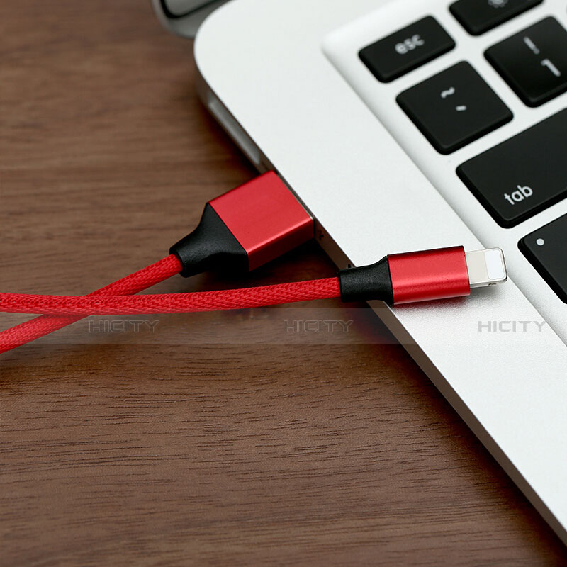 Chargeur Cable Data Synchro Cable D03 pour Apple iPhone SE (2020) Rouge Plus