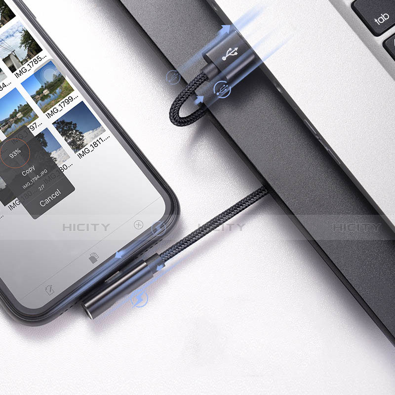 Chargeur Cable Data Synchro Cable D07 pour Apple iPhone 13 Pro Max Noir Plus