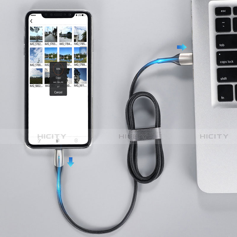 Chargeur Cable Data Synchro Cable D09 pour Apple iPhone 7 Plus Noir Plus