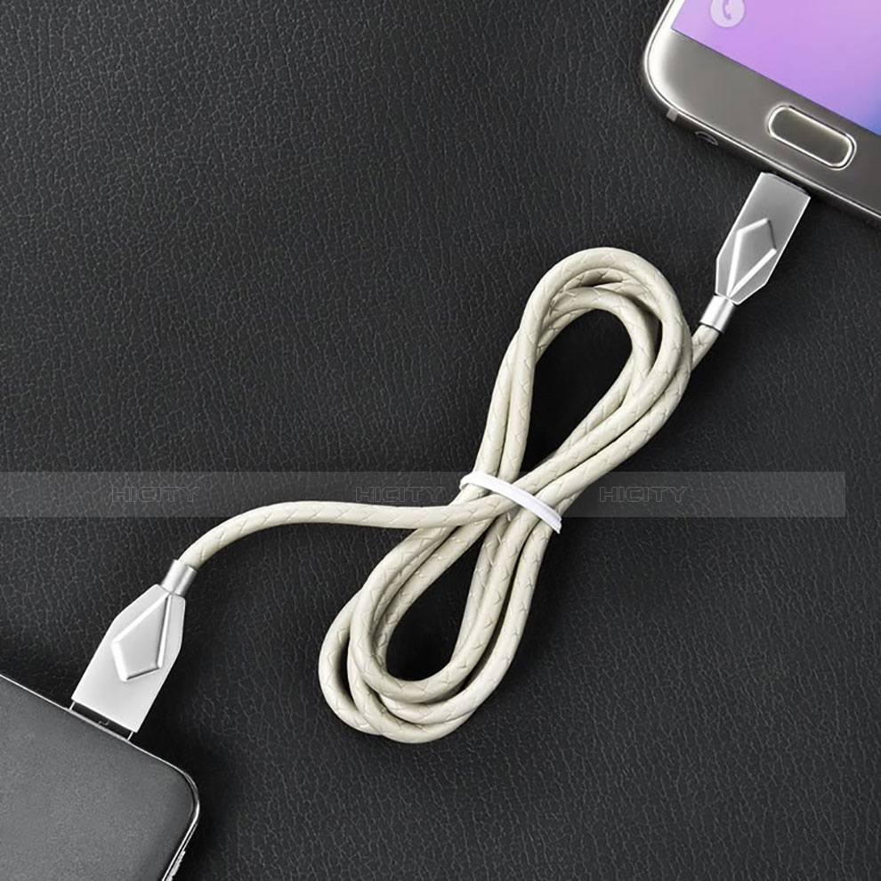 Chargeur Cable Data Synchro Cable D13 pour Apple iPhone 8 Argent Plus