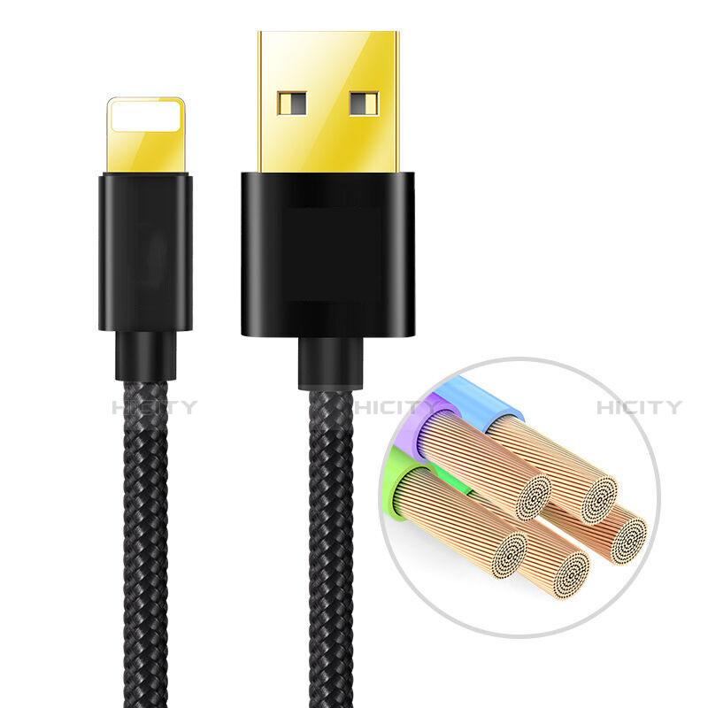 Chargeur Cable Data Synchro Cable L02 pour Apple iPhone 14 Plus Noir Plus