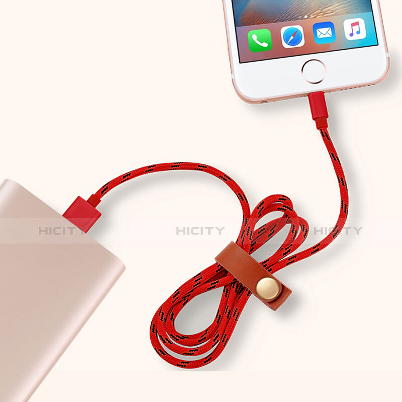 Chargeur Cable Data Synchro Cable L05 pour Apple iPhone 11 Pro Rouge Plus