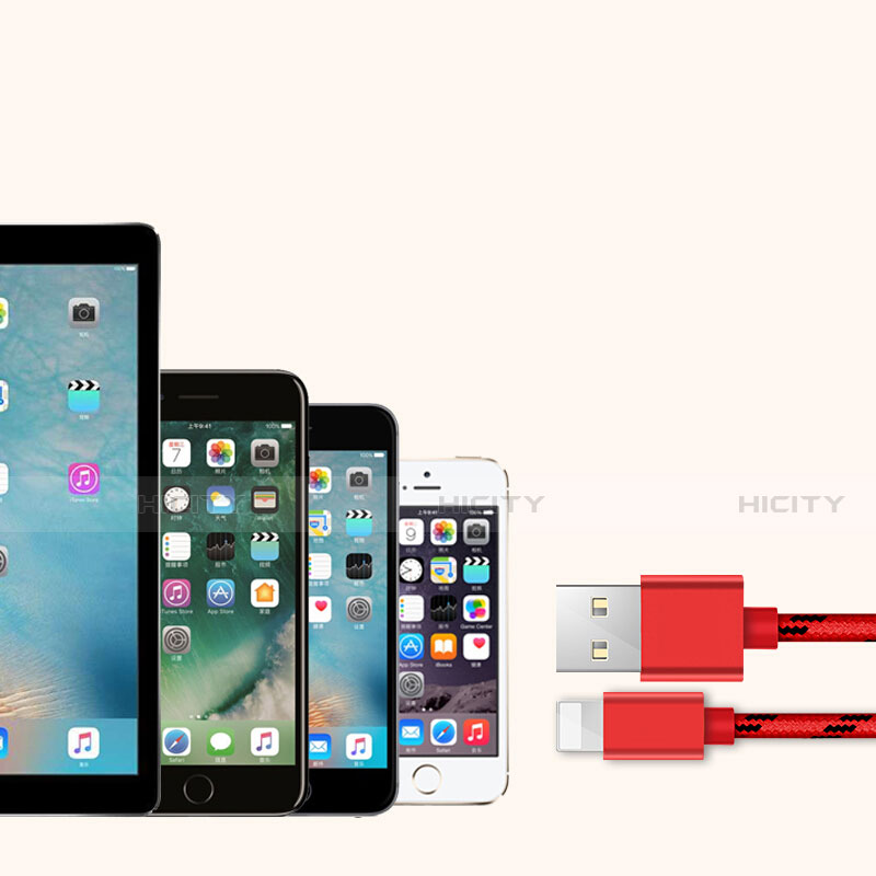 Chargeur Cable Data Synchro Cable L05 pour Apple iPhone SE3 (2022) Rouge Plus