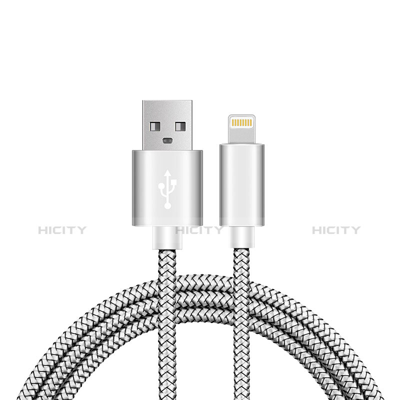 Chargeur Cable Data Synchro Cable L07 pour Apple iPhone 8 Argent Plus