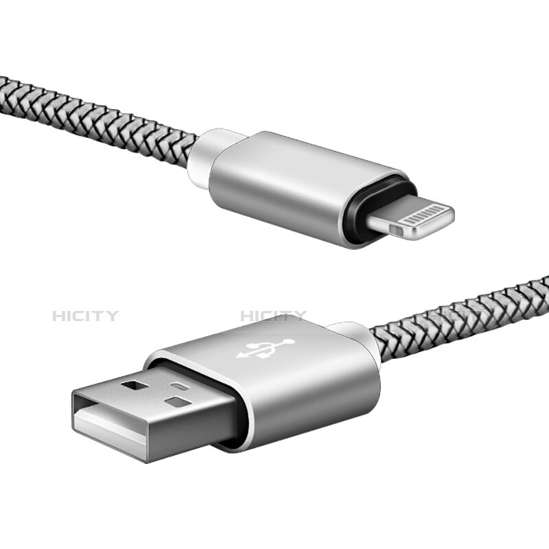 Chargeur Cable Data Synchro Cable L07 pour Apple iPhone 8 Argent Plus