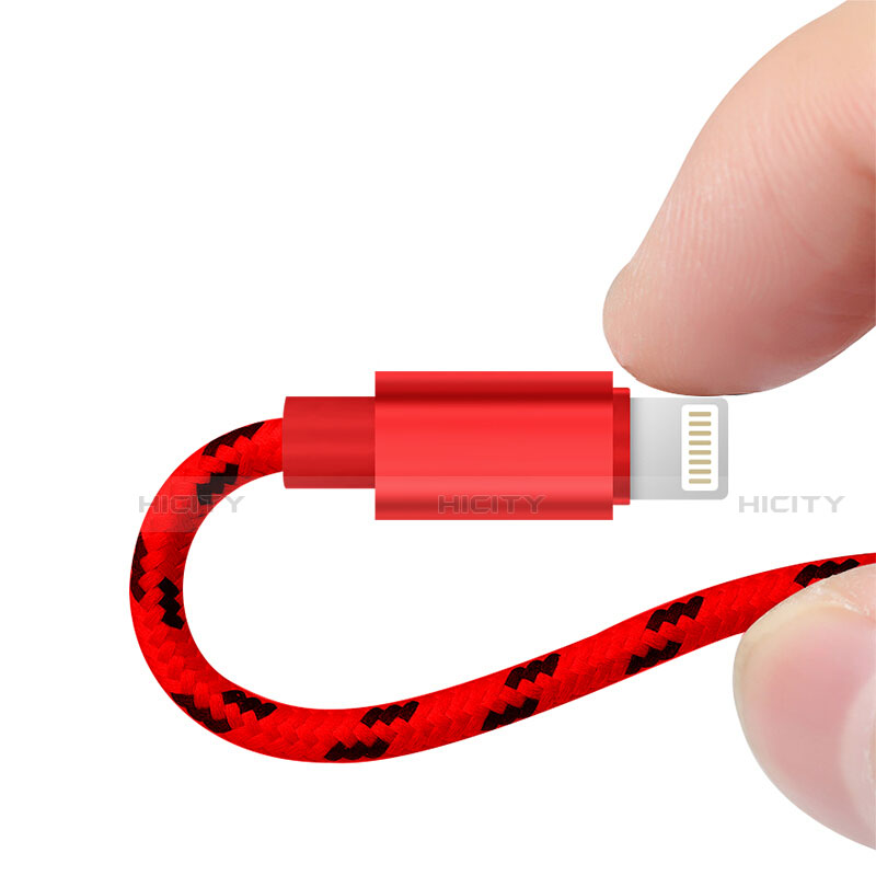 Chargeur Cable Data Synchro Cable L10 pour Apple iPhone 12 Pro Rouge Plus