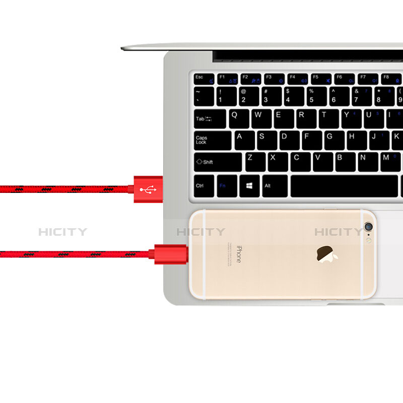 Chargeur Cable Data Synchro Cable L10 pour Apple iPhone 5 Rouge Plus