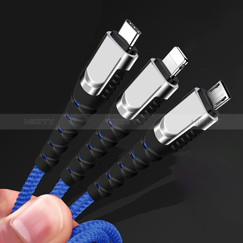 Chargeur Lightning Cable Data Synchro Cable Android Micro USB Type-C 5A H03 Or Plus