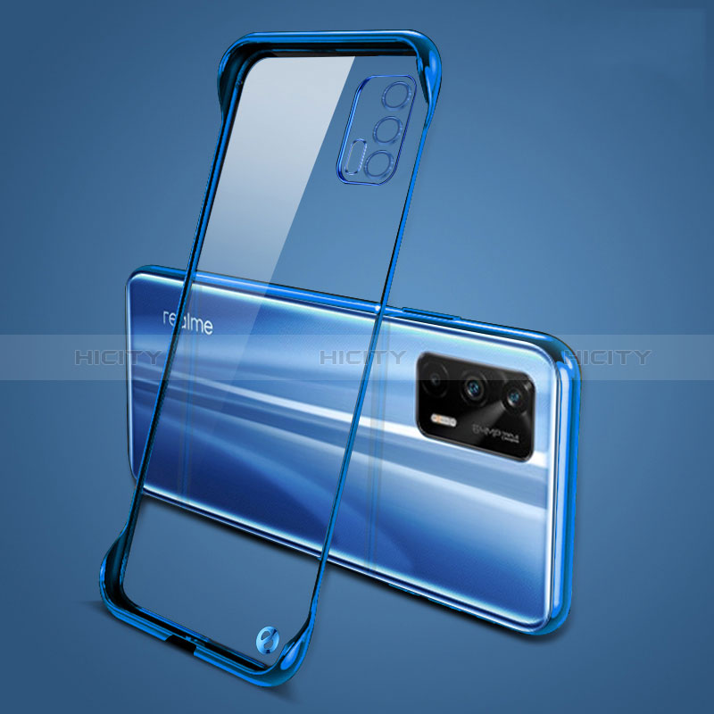 Coque Antichocs Rigide Sans Cadre Transparente Crystal Etui Housse pour Realme GT 5G Bleu Plus