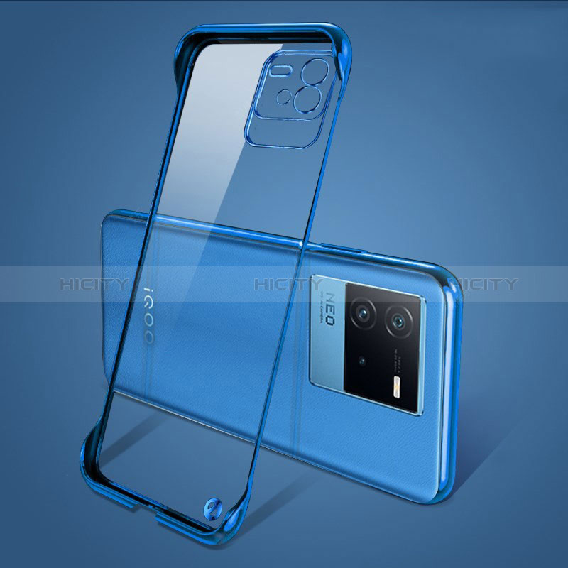 Coque Antichocs Rigide Sans Cadre Transparente Crystal Etui Housse pour Vivo iQOO Neo6 5G Bleu Plus