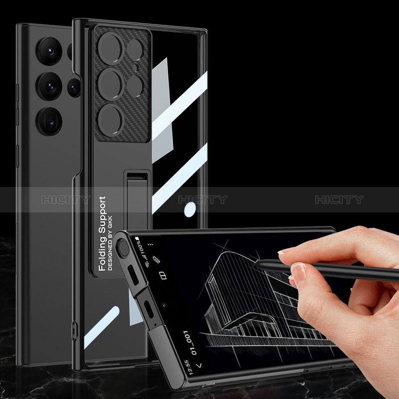 Coque Antichocs Rigide Transparente Crystal Etui Housse avec Support AC3 pour Samsung Galaxy S23 Ultra 5G Plus