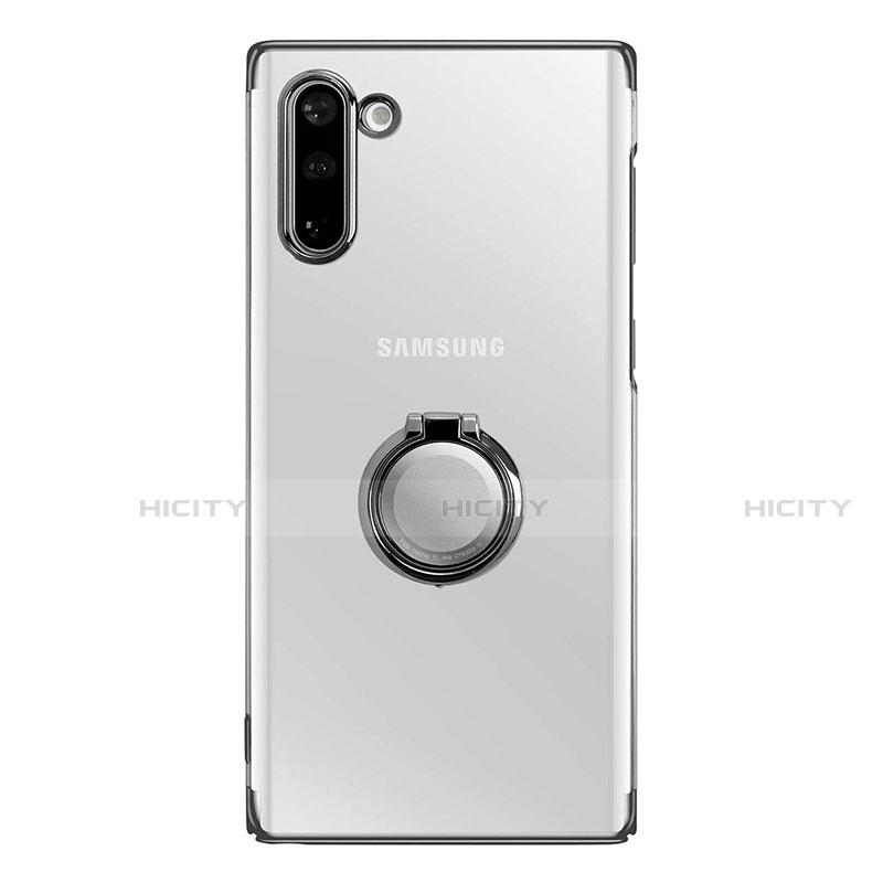 Coque Antichocs Rigide Transparente Crystal Etui Housse avec Support Bague Anneau Aimante Magnetique pour Samsung Galaxy Note 10 Plus