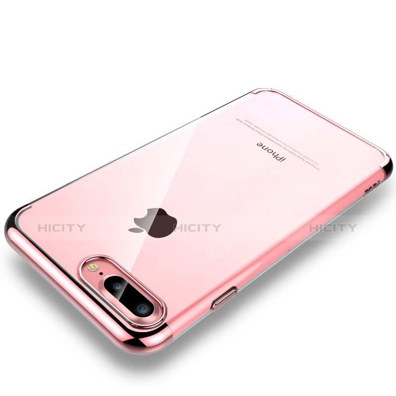 Coque Antichocs Rigide Transparente Crystal Etui Housse H01 pour Apple iPhone 8 Plus Or Rose Plus