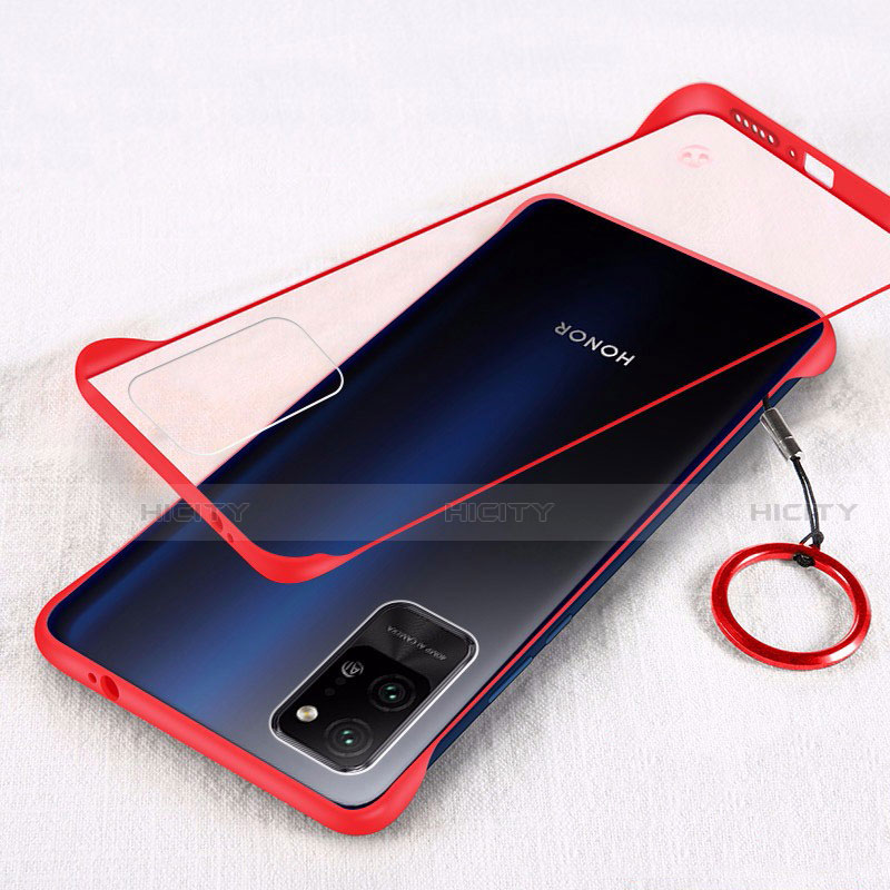 Coque Antichocs Rigide Transparente Crystal Etui Housse H01 pour Huawei Honor Play4 Pro 5G Rouge Plus