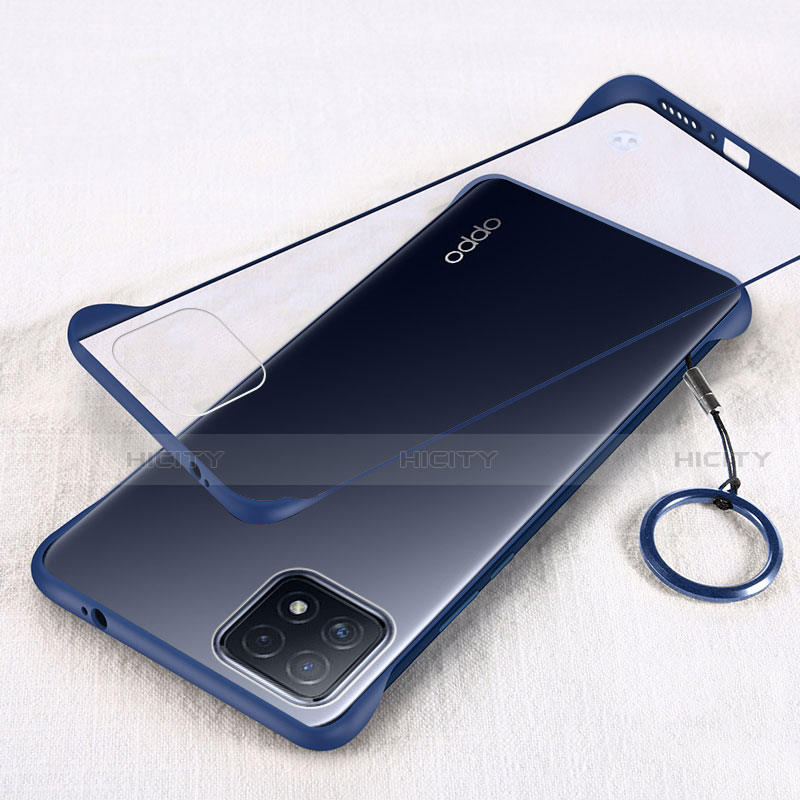 Coque Antichocs Rigide Transparente Crystal Etui Housse H01 pour Oppo A73 5G Bleu Plus