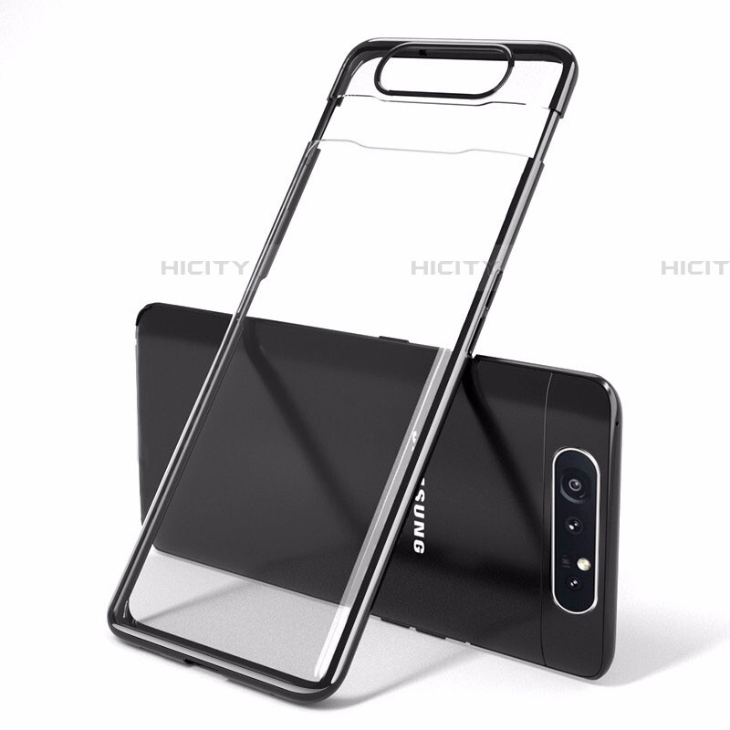 Coque Antichocs Rigide Transparente Crystal Etui Housse H01 pour Samsung Galaxy A90 4G Noir Plus
