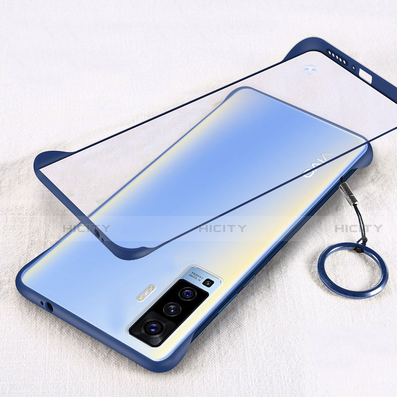 Coque Antichocs Rigide Transparente Crystal Etui Housse H01 pour Vivo X50 5G Bleu Plus