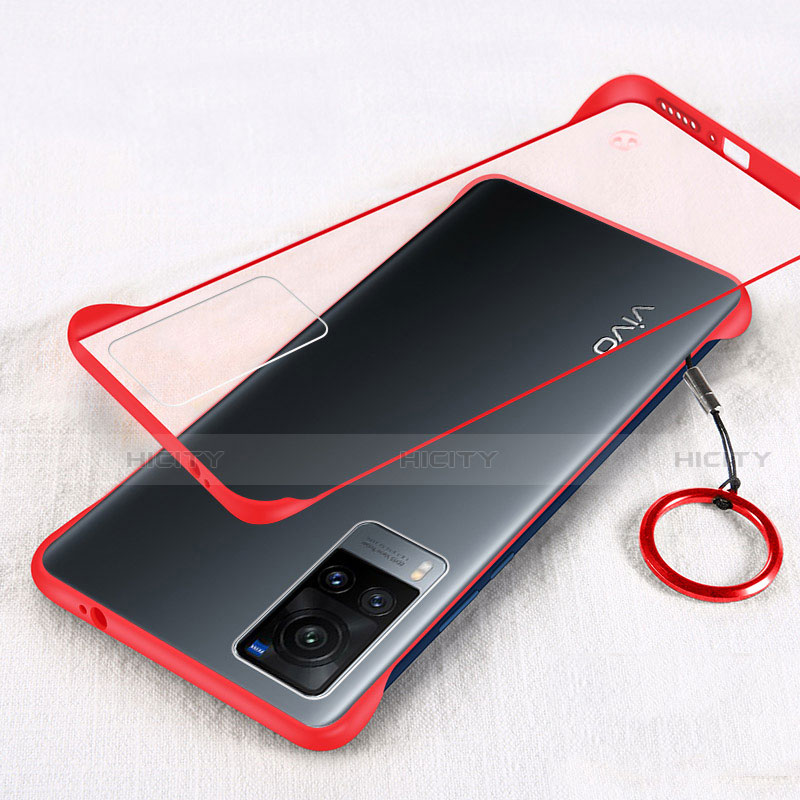 Coque Antichocs Rigide Transparente Crystal Etui Housse H01 pour Vivo X60 5G Rouge Plus