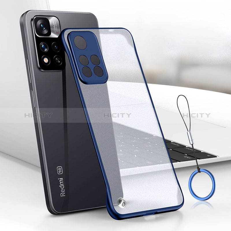 Coque Antichocs Rigide Transparente Crystal Etui Housse H01 pour Xiaomi Poco M4 Pro 5G Bleu Plus
