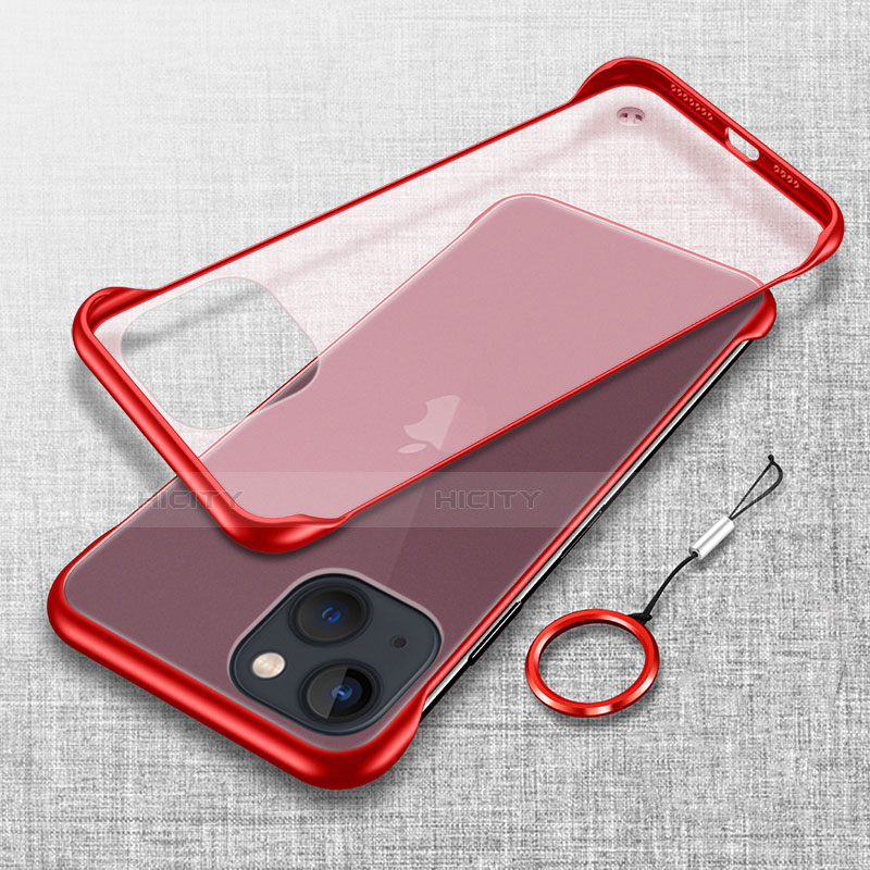 Coque Antichocs Rigide Transparente Crystal Etui Housse H02 pour Apple iPhone 13 Rouge Plus