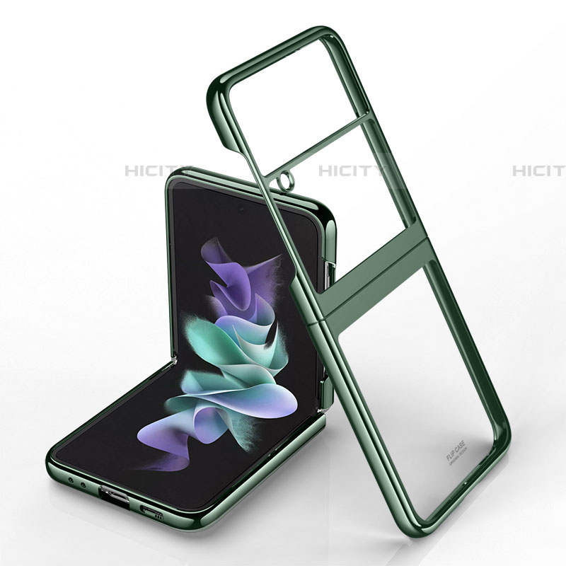 Coque Antichocs Rigide Transparente Crystal Etui Housse H02 pour Samsung Galaxy Z Flip4 5G Vert Plus