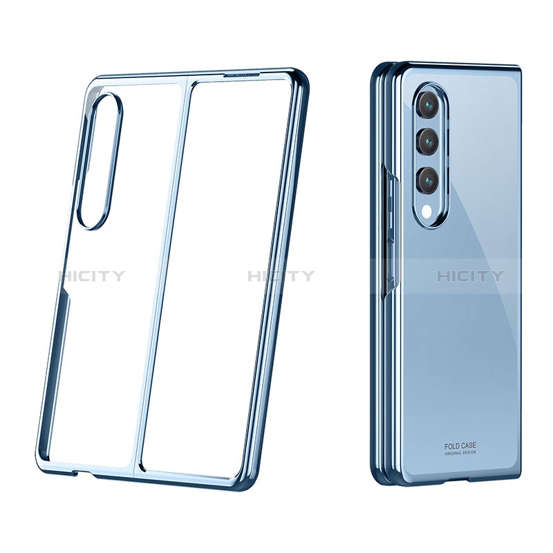 Coque Antichocs Rigide Transparente Crystal Etui Housse H02 pour Samsung Galaxy Z Fold3 5G Bleu Plus