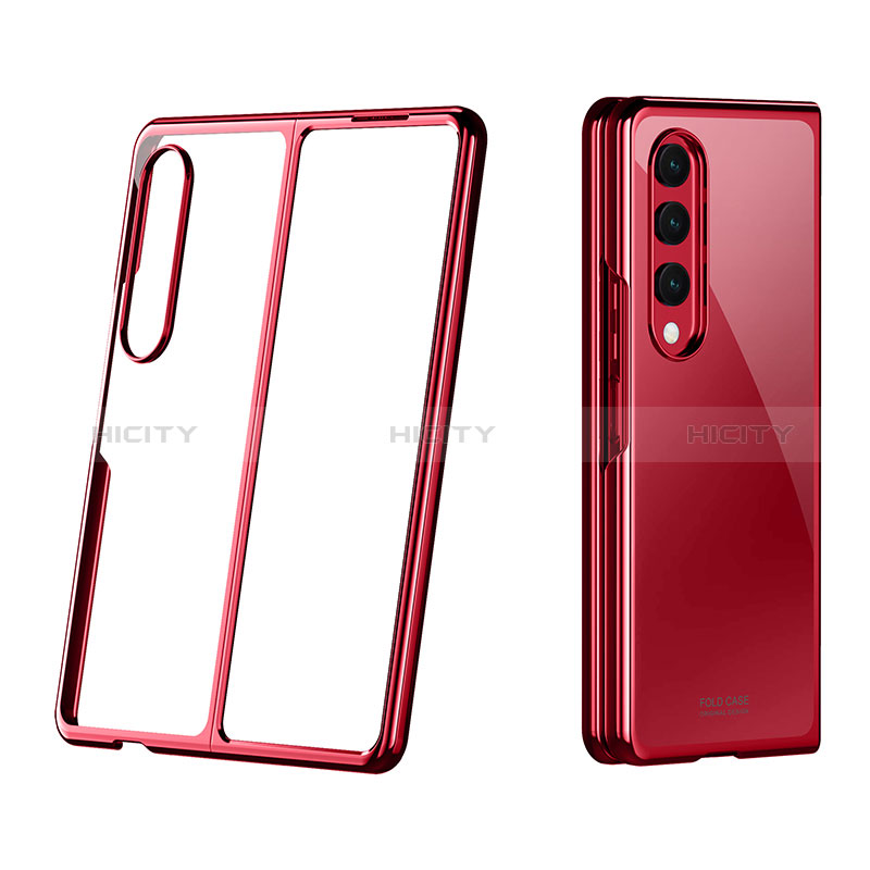 Coque Antichocs Rigide Transparente Crystal Etui Housse H02 pour Samsung Galaxy Z Fold3 5G Rouge Plus