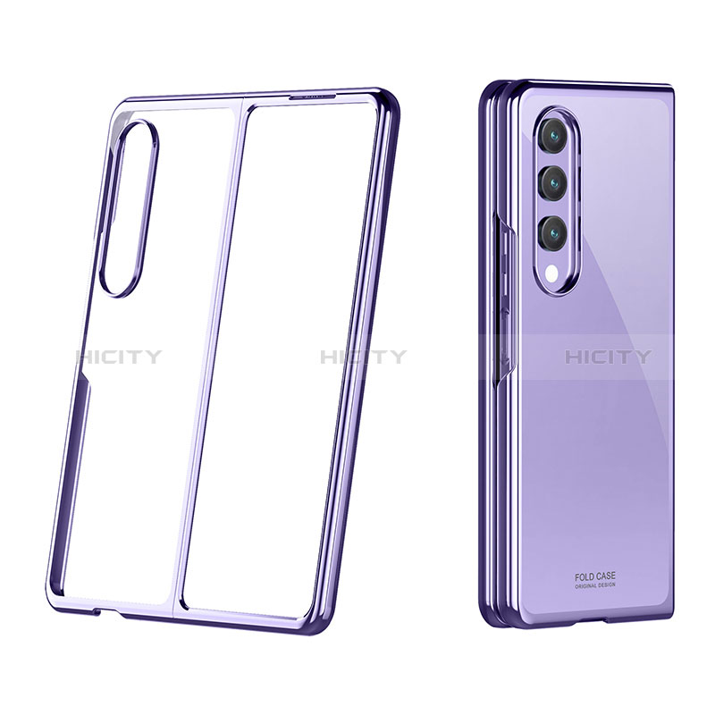 Coque Antichocs Rigide Transparente Crystal Etui Housse H02 pour Samsung Galaxy Z Fold3 5G Violet Plus