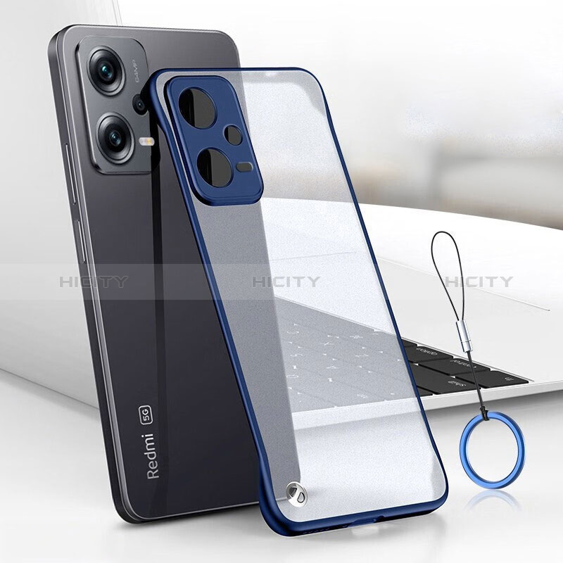 Coque Antichocs Rigide Transparente Crystal Etui Housse H02 pour Xiaomi Redmi Note 12 5G Bleu Plus