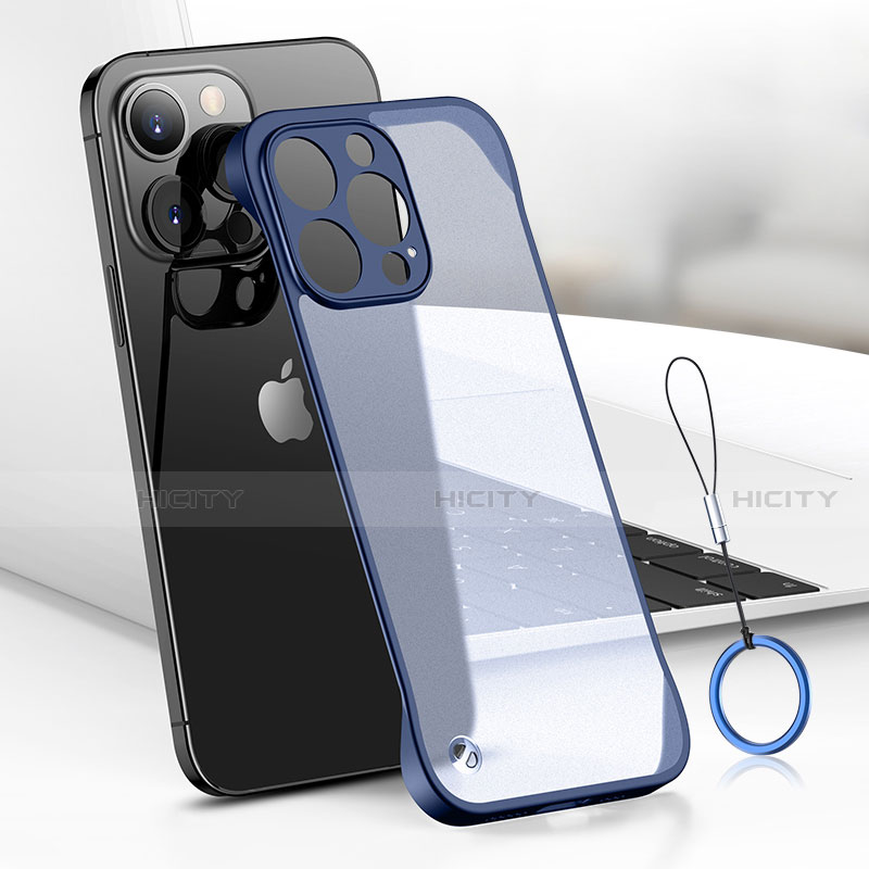 Coque Antichocs Rigide Transparente Crystal Etui Housse H03 pour Apple iPhone 13 Pro Bleu Plus