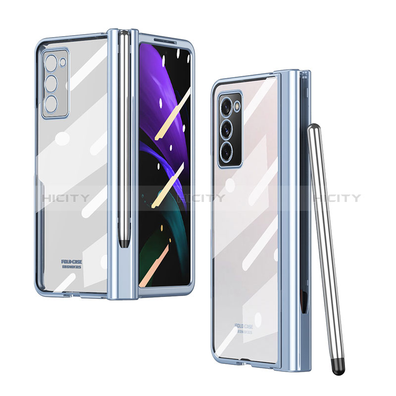 Coque Antichocs Rigide Transparente Crystal Etui Housse H03 pour Samsung Galaxy Z Fold2 5G Bleu Plus