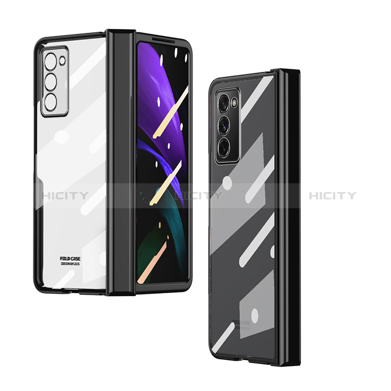 Coque Antichocs Rigide Transparente Crystal Etui Housse H04 pour Samsung Galaxy Z Fold2 5G Noir Plus