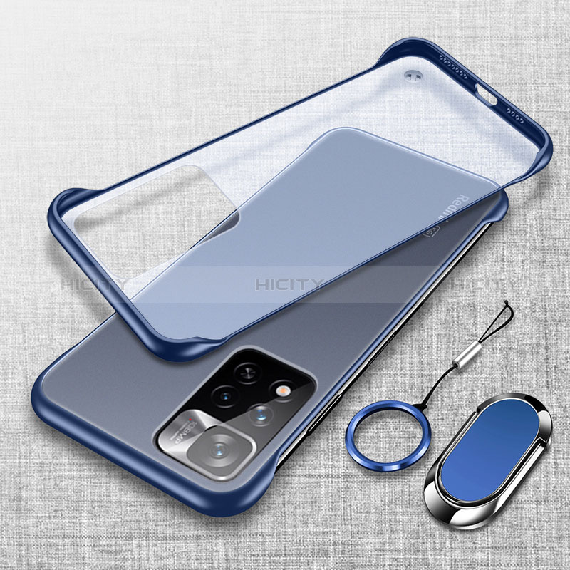 Coque Antichocs Rigide Transparente Crystal Etui Housse H04 pour Xiaomi Redmi Note 11 Pro+ Plus 5G Bleu Plus