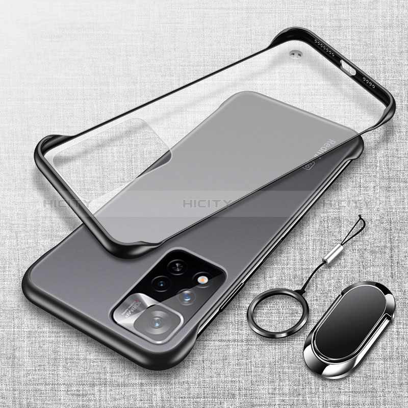 Coque Antichocs Rigide Transparente Crystal Etui Housse H04 pour Xiaomi Redmi Note 11 Pro+ Plus 5G Noir Plus