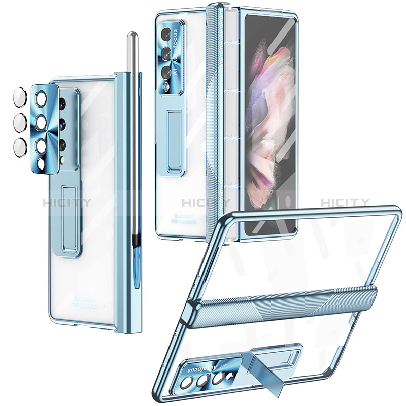 Coque Antichocs Rigide Transparente Crystal Etui Housse H05 pour Samsung Galaxy Z Fold3 5G Bleu Plus