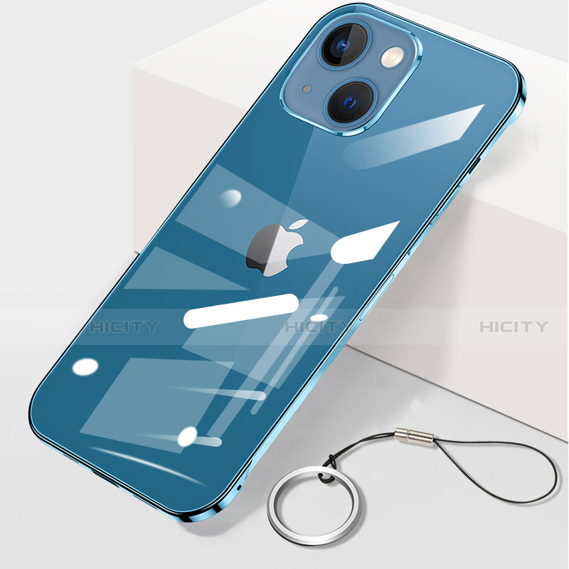 Coque Antichocs Rigide Transparente Crystal Etui Housse H09 pour Apple iPhone 13 Mini Bleu Plus
