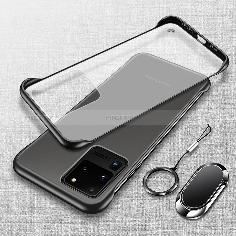 Coque Antichocs Rigide Transparente Crystal Etui Housse JS1 pour Samsung Galaxy S20 Ultra 5G Noir Plus
