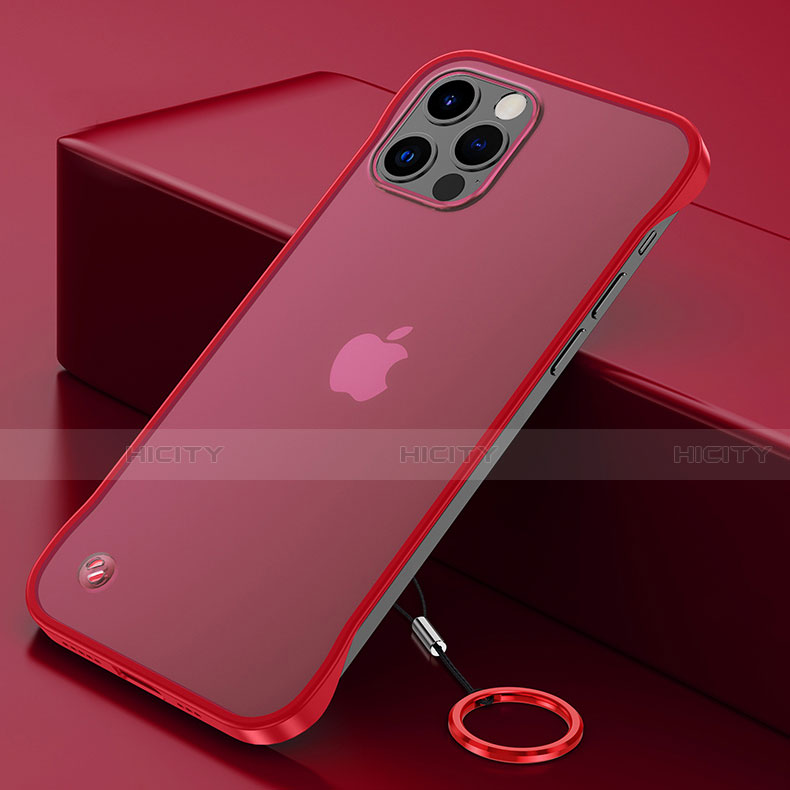Coque Antichocs Rigide Transparente Crystal Etui Housse N01 pour Apple iPhone 12 Pro Rouge Plus